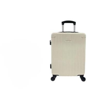 Imagem de Mala de Viagem com Rodinhas 360° Rígida com Cadeado – Tamanhos PP a G – Bagagem Resistente para Viagem(BRANCO (M) - 323)