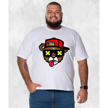 Imagem de Camiseta Plus Size Premium Estampada Algodão Boné Bolado 3.0, Branco, 