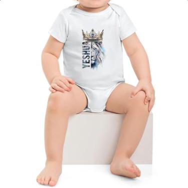 Imagem de Body infantil Yeshua Leao de Juda Azul Coroa, P