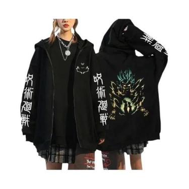 Imagem de Moletom Unissex Com Capuz E Zíper Estampado De Ryomen Sukuna De Jujuts