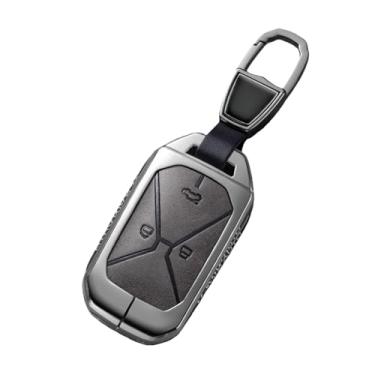 Imagem de Capa de couro para chave de carro, liga de zinco, compatível com kain kaiyi kunlun ihd r 300 500 ev, acessórios internos(A gray ring)