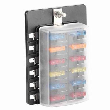 Imagem de Cryfokt Kit de Caixa de Fusíveis de de 12 Vias Com Indicador LED para Carro, Caminhão, ônibus, Barco Marinho, Iate, Kit Completo de Reparo e Manutenção para Sistemas de 12V