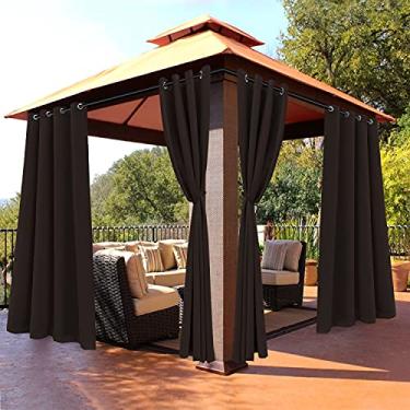 Imagem de BONZER Cortinas externas à prova d'água, persianas blackout com isolamento térmico, cortinas internas/externas de privacidade para varanda, pérgola, cabana, quintal, 1 painel, 213 cm L x 272 cm