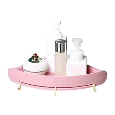 Imagem de Organizador de prateleira banheiro triangular chuveiro canto sem furar suporte plástico para parede organizar cozinha xampu sabonete e itens essenciai