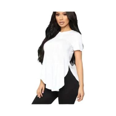 Imagem de Camiseta Feminina plus Size Com Estampa Animal Y2K Casual De Manga Cur