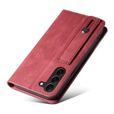 Imagem de Capa carteira para Samsung Galaxy S25/S25 Plus/S25 Ultra, capa de couro executivo, compartimento para cartão, suporte, fecho magnético, à prova de choque