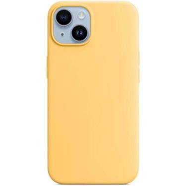 Imagem de MAALYA Capa para Apple iPhone 14 Plus 2022, forro flocado de silicone líquido à prova de choque capa de telefone traseira com protetor de tela e protetor de lente (cor: amarelo)