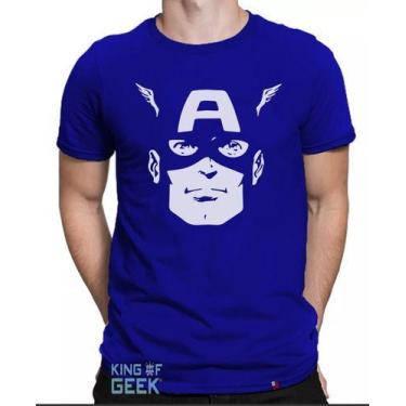 Imagem de Camiseta Capitão América Retrô Blusa Vingadores Filme - KING OF GEEK, 