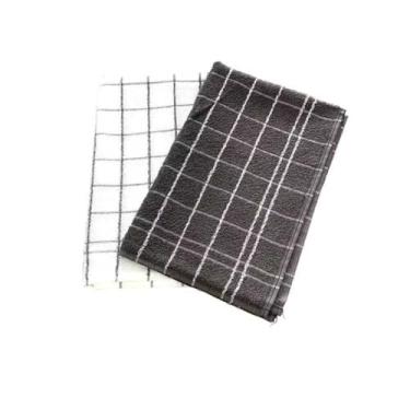 Imagem de Kit 2 Panos de Cozinha Atoalhados 6 e 8 Unidades para Churrasqueira e Área Gourmet, Absorventes e Resistentes, Fácil Limpeza e Uso Diário (CINZA CLARO E ESCURO - 2 UN)