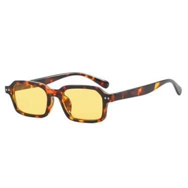 Imagem de Óculos de Sol Unissex com Armação Pequena, Estampa de Leopardo e Rebites, Proteção UV400, Ideais para Esportes ao Ar Livre, Corrida e Ciclismo, Cor Amarelo Leopardo