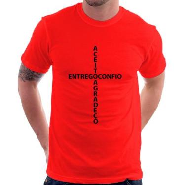 Imagem de Camiseta Entrego, Confio, Aceito, Agradeço - Foca na Moda, Vermelho, G