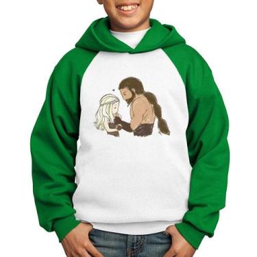 Imagem de Moletom Infantil Khal Drogo e Daenerys Targaryen - Foca na Moda, Branc