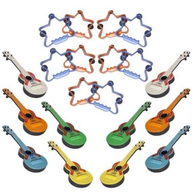 Imagem de Kit 10 Viola Infantil 10 Pandeiro Estrela Brinquedo Instrumentos Music