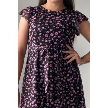 Imagem de Vestido Tule de Malha Cristal Feminino Lamour, P, Floral liberty
