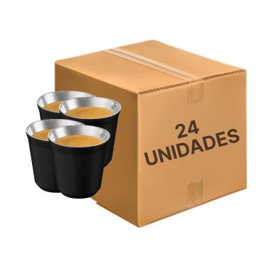 Imagem de Kit 24x Copos Parede Dupla Inox 90ml Café Expresso Chá-Unissex