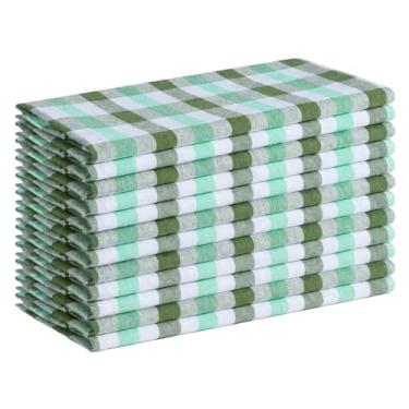 Imagem de Softopia Cotton Toalhas de cozinha xadrez, pacote com 12, 45,7 x 66 cm, 100% algodão, panos de prato absorventes para secagem de cozinha, panos de prato reutilizáveis para limpeza, panos de lavagem de