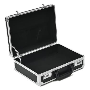 Imagem de Caixa de armazenamento de liga de alumínio de grande capacidade - organizador versátil para documentos, relógios, joias e acessórios - Estojo de viagem interior macio - Solução de armazenamento