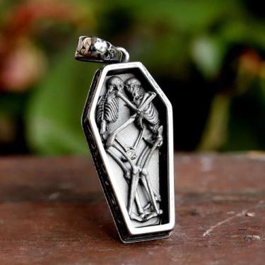 Imagem de Colar Masculino Punk Com Pingente De Caveira Em Gradiente, Joia De Mod