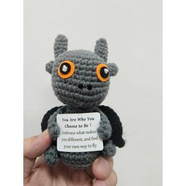 Imagem de LPHEKS Positive Crochet Dragon Crocheted Dinosaur Gifts for Daughter Son Emotional Crochet Support Dino Inspirational Cheer Up Gifts for Women Men with Card Messages Christmas Stocking Stuffer