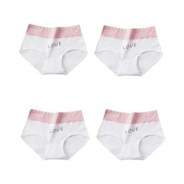 Imagem de Calcinhas De Algodão plus Size De Cintura Alta, 4 Peças, Sem Costura E