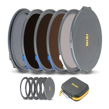 Imagem de NiSi JetMag Pro 67MAG Kit de filtro magnético paisagem ND com trava - ND8, ND64, ND1000, CPL de cor verdadeira, anel adaptador magnético de 52/55/58/62/67 mm, tampa de lente e bolsa de filtro