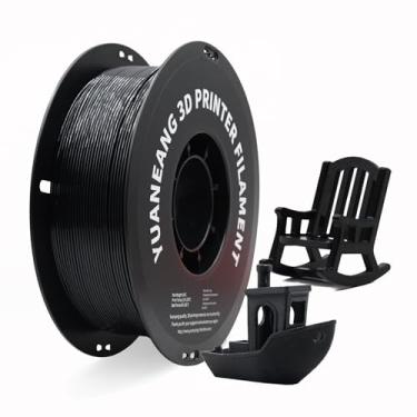 Imagem de UANEANG PETG Filamento de impressora 3D 1,75 mm preto, carretel de 1 kg, material PETG forte e durável, resistente ao calor, baixa deformação, opção de alta transparência, precisão de ± 0,03 mm