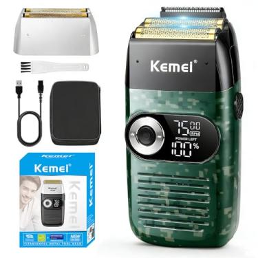 Imagem de KEMEI Foil Shaver Barber for Men,Electric Razor Rechargeable with Beard Trimmer,Cordless Lithium Titanium Foil Shavers with Travel Case