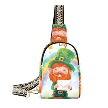 Imagem de CEBUGI Bolsa tiracolo feminina com fundo de dia de São Patrício, bolsa tiracolo de couro, para trilhas, viagens ao ar livre