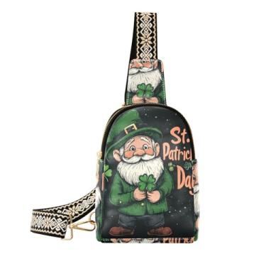 Imagem de CEBUGI Bolsa tiracolo feminina de couro com alça transversal para o dia de São Patrício para caminhadas, viagens ao ar livre