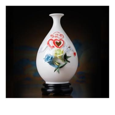 Imagem de Vaso de cerâmica para sala de estar, arranjo de flores, escritório, entrada, quarto, decoração de casa, vasos de flores (A)