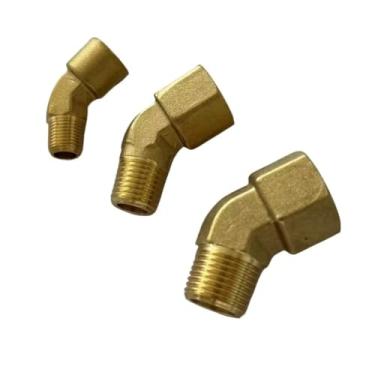 Imagem de Conector de acoplador redondo de 1/20.3 cm 1/10.2 cm 3/20.3 cm NPT fêmea para macho 45 graus bloco de latão encaixe de tubulação água gás combustível (NPT_1/10.2 cm)
