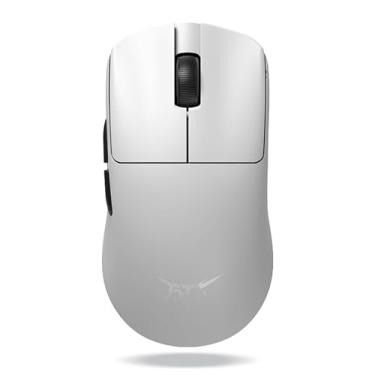 Imagem de ATK Mouse para jogos sem fio Blazing Sky F1, taxa de sondagem de 8K Hz, ultraleve 35–50g, modo duplo (2,4G/USB-C), revestimento com sensação de gelo, edição de marca Leviatan (F1 Extreme, branco)