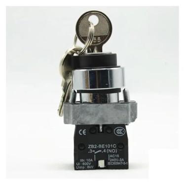 Imagem de XB2 BG61 Botão seletor operado por chave de 2 posições Interruptor de botão N/O (5 peças)