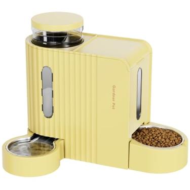 Imagem de Gardner Pet Alimentador automático Gravity 2 em 1 para animais de estimação, 0,8 galões x 2 conjunto de comedouro para gatos e dispensador de água, 100% livre de BPA e tigela de água de aço inoxidável