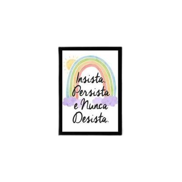 Imagem de Quadro Insista, Persista E Nunca Desista 45X34 Vidro Preta