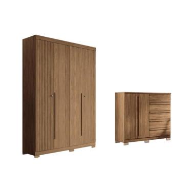 Imagem de Quarto Completo Modu +Cômoda QC330 Jatobá - Santos Andirá