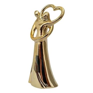 Imagem de Enfeite Estátua Decorativa Casal Decoração Sala Mesa(DOURADO)