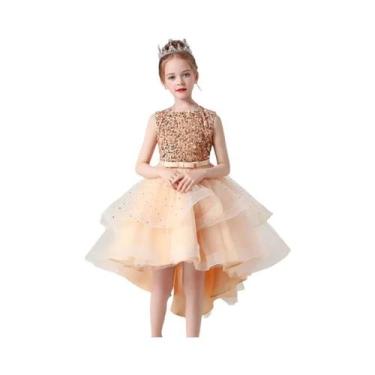 Imagem de Vestido De Casamento Sem Mangas Para Meninas Com Lantejoulas E Renda V