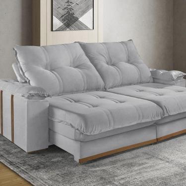 Imagem de Sofá Retrátil E Reclinável 5 Lugares M-193 Estofados Martins Cinza