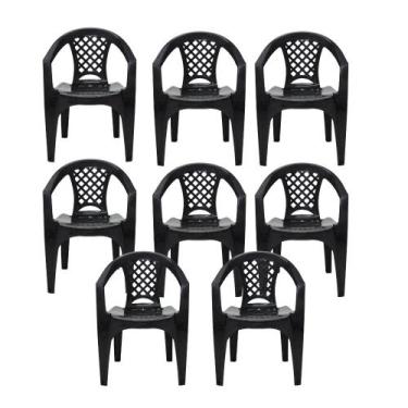 Imagem de Kit 8 Cadeiras Tramontina Iguape Polipropileno com Braços Empilháveis,