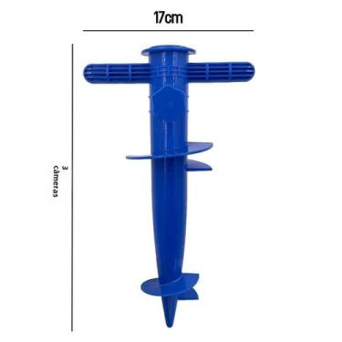 Imagem de Base de Praia para Guarda-Sol de Plástico - 1 Peça, Azul