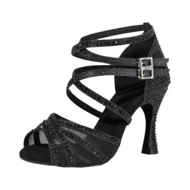 Imagem de Sapatos De Dança Latina Femininos De Salto Alto, Sola Macia, Confortáv