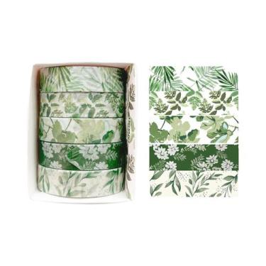 Imagem de Fita Washi Floral Romântica 5 Rolos Fita Decorativa Fofa DIY Fresca Pa