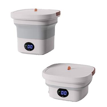 Imagem de Mini máquina de lavar portátil dobrável 6L - 3 modos de limpeza para roupas íntimas, roupas de bebê e itens essenciais de viagem - ideal para apartamentos, acampamento e viagens (branca)