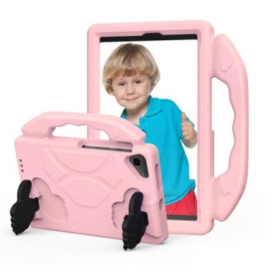 Imagem de Sfuladc Capa para tablet infantil com suporte embutido e alça compatível com Lenovo Tab One/K9 22.1 cm, Samsung Galaxy Tab A11/A9 rosa