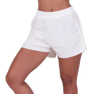 Imagem de Short Feminino Moletinho Shortinho Cós Alto Tendência Maya-Feminino