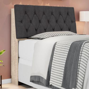 Imagem de Cabeceira Casal Estofada Amarula Chumbo