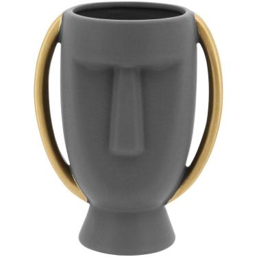 Imagem de Pasco Vaso 21X17X11Cm Cerâmica Cinza