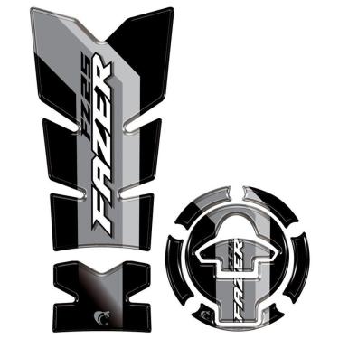 Imagem de Kit Protetor De Tanque E Bocal Resinado 3d Yamaha Fazer Fz25 2025-2026 Preto