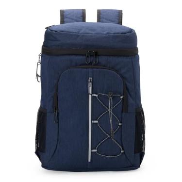 Imagem de Bolsa Térmica 30L Impermeável em Oxford com Alças para Costas, Compartimentos e Abridor de Garrafas (Azul)